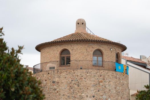 Cambrils, Spain : 2022 September 10 : The Torre del Port is an icon of Cambrils, located in front of the sea in the summer of 2022.