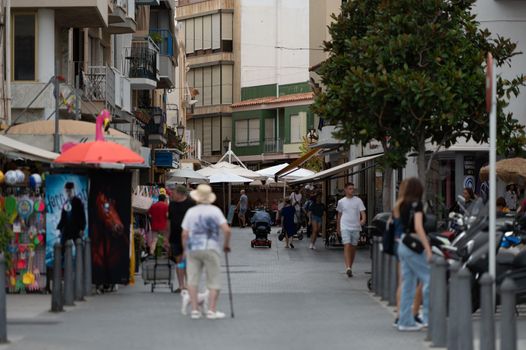 Cambrils, Spain : 2022 September 10 : Panorama at the end of summer in the tourist city of Cambrils in Catalonia in the summer of 2022.