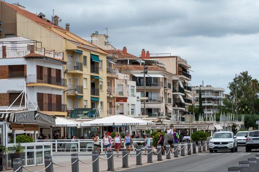Cambrils, Spain : 2022 September 10 : Panorama at the end of summer in the tourist city of Cambrils in Catalonia in the summer of 2022.