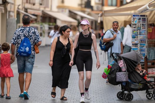 Cambrils, Spain : 2022 September 10 : Panorama at the end of summer in the tourist city of Cambrils in Catalonia in the summer of 2022.