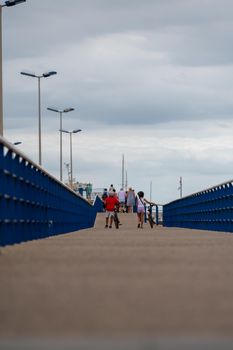 Cambrils, Spain : 2022 September 10 : Panorama at the end of summer in the tourist city of Cambrils in Catalonia in the summer of 2022.