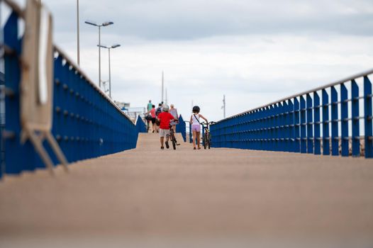 Cambrils, Spain : 2022 September 10 : Panorama at the end of summer in the tourist city of Cambrils in Catalonia in the summer of 2022.