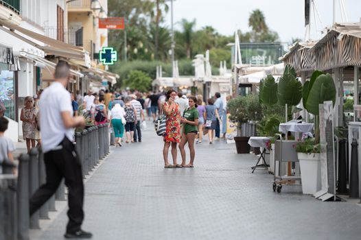Cambrils, Spain : 2022 September 10 : Panorama at the end of summer in the tourist city of Cambrils in Catalonia in the summer of 2022.