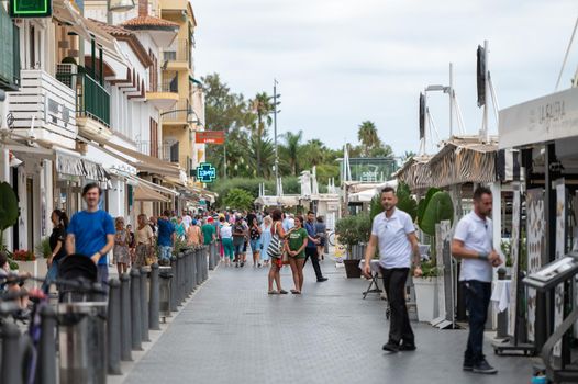 Cambrils, Spain : 2022 September 10 : Panorama at the end of summer in the tourist city of Cambrils in Catalonia in the summer of 2022.