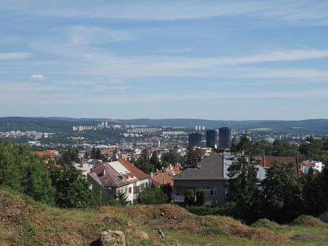 Aerial view of the city in Brno, Czech Republic