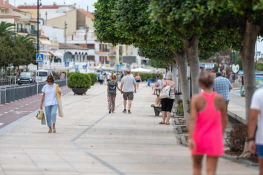 Cambrils, Spain : 2022 September 10 : Panorama at the end of summer in the tourist city of Cambrils in Catalonia in the summer of 2022.