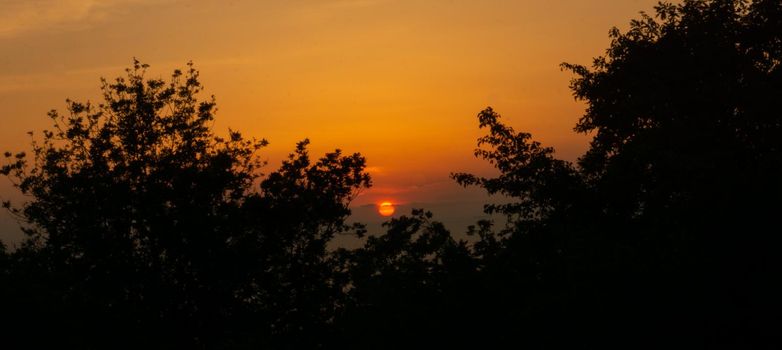 Amazing beach sunset over Black Sea. Lazarevskoye, Sochi, Krasnodar Krai, Russia