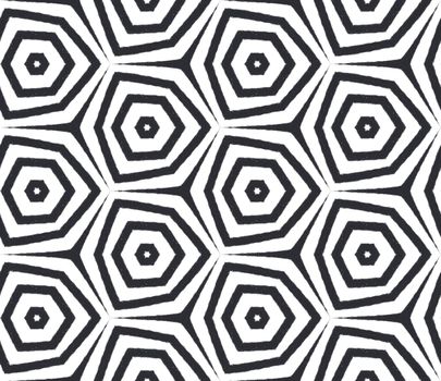 Mosaic seamless pattern. Black symmetrical kaleidoscope background. Retro mosaic seamless design. Textile ready classy print, swimwear fabric, wallpaper, wrapping.