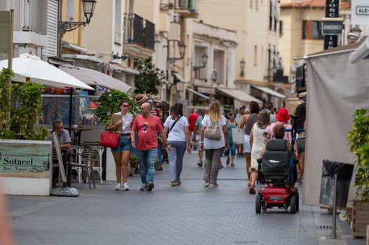 Cambrils, Spain : 2022 September 10 : Panorama at the end of summer in the tourist city of Cambrils in Catalonia in the summer of 2022.