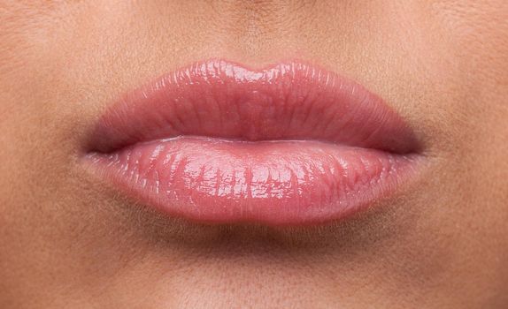 Beauty sexy woman lips be sulky close-up shot