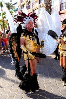 Benidorm, Alicante, Spain- September 10, 2022: People dancing and having fun at the Gay Pride Parade in Benidorm in September