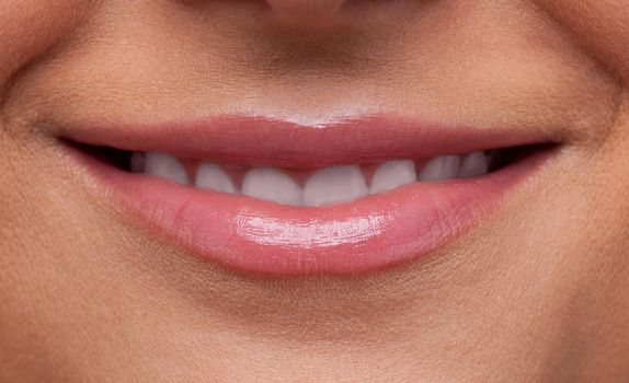 Beauty sexy woman lips smile close-up shot