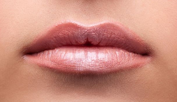 Beauty sexy woman lips relaxed close-up shot