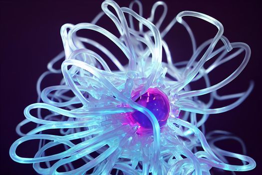 3D render abstract Neon crystal ice geometry background. Abstract HD wallpaper.