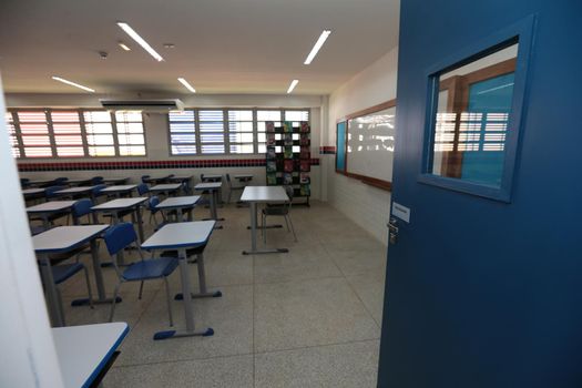 santana, bahia, brazil - september 13, 2022: classroom of a full-time state public school in the city of Santana.