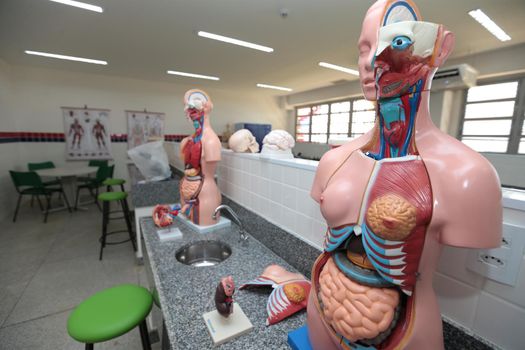 santana, bahia, brazil - september 13, 2022: laboratory of a full-time state public school in the city of Santana.