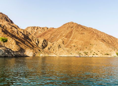 Mountains surrounding Al Al Rafisah Dam in Sharjah Emirate