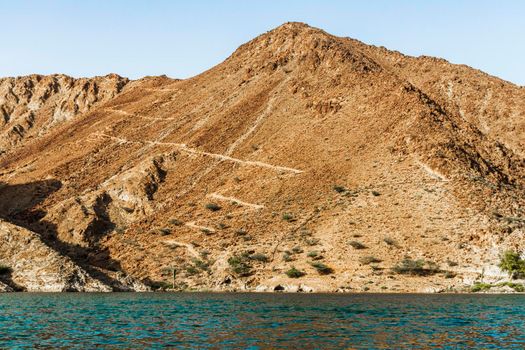 Mountains surrounding Al Al Rafisah Dam in Sharjah Emirate