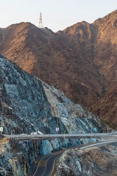 Shot of a road in mountainous area.