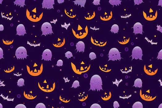 Cute Halloween Illustration, Infantile Style Halloween Party Print with Funny Vampire Isolated on a Violet Background Ideal for Card, Wall Art, Starry Irregular Pattern, ,toon style v3