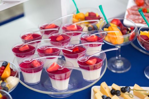 Fruit desserts on the table for a festive event or dinner