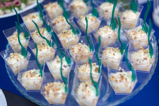 Fruit desserts on the table for a festive event or dinner