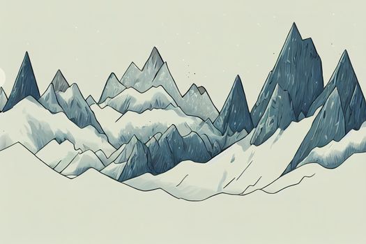 Many mountains, naturally on a white background v1