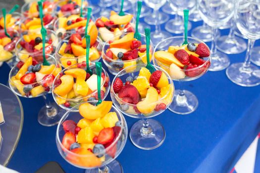 Fruit desserts on the table for a festive event or dinner