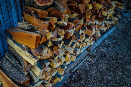 Stacked firewood (outdoor eye size). Shooting Location: Tokyo metropolitan area