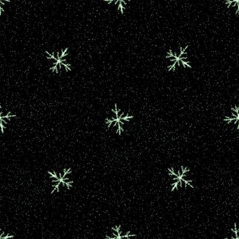 Hand Drawn Snowflakes Christmas Seamless Pattern. Subtle Flying Snow Flakes on chalk snowflakes Background. Authentic chalk handdrawn snow overlay. Appealing holiday season decoration.