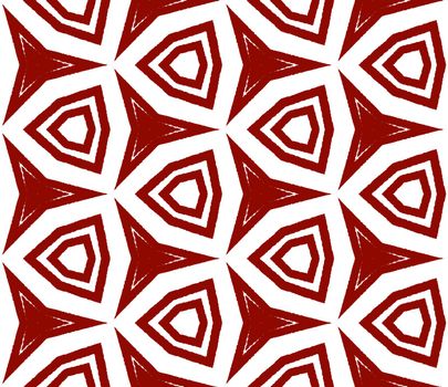 Tiled watercolor pattern. Maroon symmetrical kaleidoscope background. Hand painted tiled watercolor seamless. Textile ready majestic print, swimwear fabric, wallpaper, wrapping.
