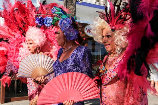 Benidorm, Alicante, Spain- September 10, 2022: People dancing and having fun at the Gay Pride Parade in Benidorm in September