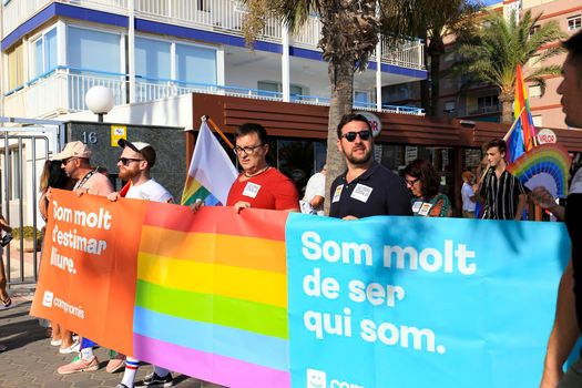 Benidorm, Alicante, Spain- September 10, 2022:Politicians attending the march of the Gay Pride Day in Benidorm