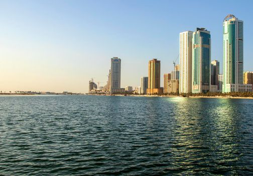Waterfront in Al Khan area of Sharjah Emirate. UAE. Outdoors.