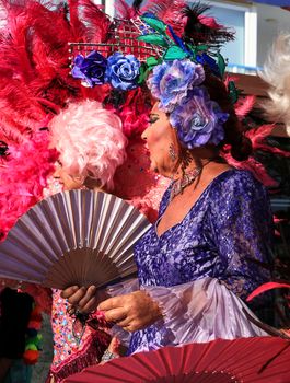 Benidorm, Alicante, Spain- September 10, 2022: People dancing and having fun at the Gay Pride Parade in Benidorm in September