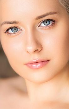 Perfect skin and beauty look, beautiful face of young woman for skincare cosmetics and cosmetology, close-up portrait