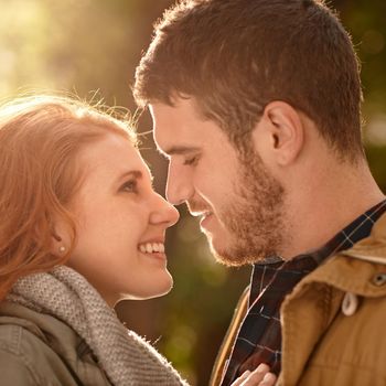 My lips are dying to meet yours. a happy young couple getting lost in each others presence