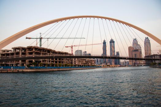 "Tolerance bridge" in Dubai. "Dubai water canal", UAE. Outdoors