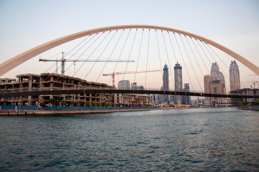 "Tolerance bridge" in Dubai. "Dubai water canal", UAE. Outdoors