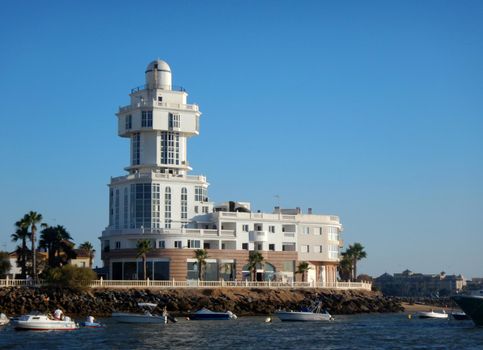 The beach surveillance lighthouse building