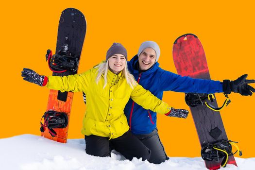 Happy family enjoying winter vacations.