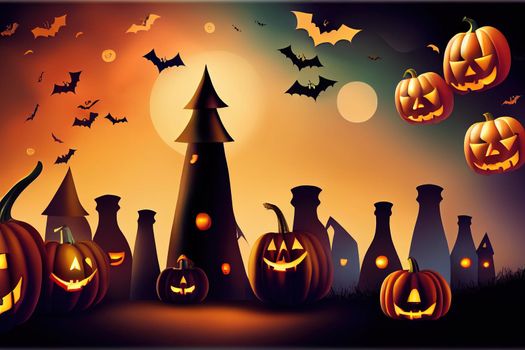 Halloween background design with product display cylindrical shape and Festive Elements Halloween.