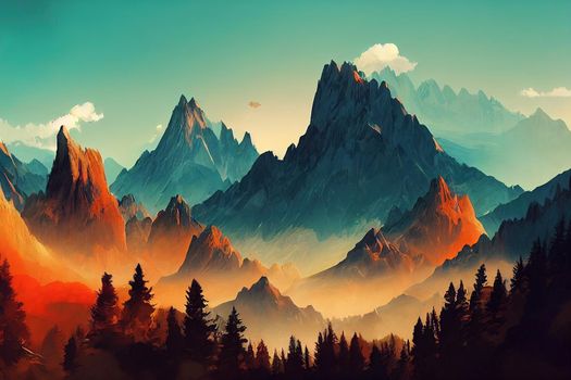 Mountain landscapes for backgrounds v2