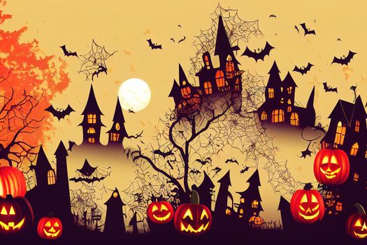 Halloween backgrounds collection. Traditional design for october events. Raster Image