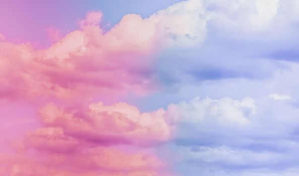 Magical dream, nature backdrop and spiritual holiday concept - Dreamy surreal sky as abstract art, fantasy pastel colours background for modern design