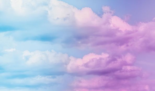 Magical dream, nature backdrop and spiritual holiday concept - Dreamy surreal sky as abstract art, fantasy pastel colours background for modern design