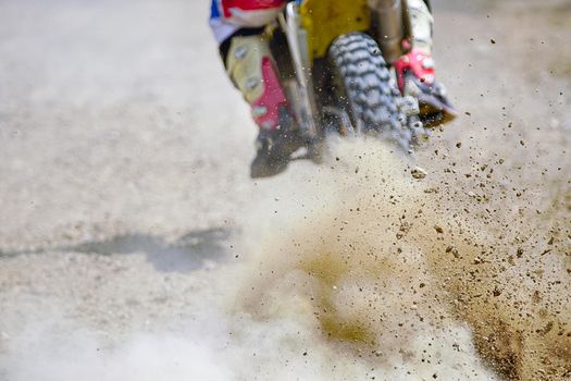 Dirt debris from a motocross race