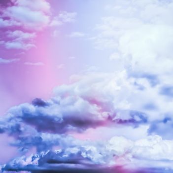 Magical dream, nature backdrop and spiritual holiday concept - Dreamy surreal sky as abstract art, fantasy pastel colours background for modern design