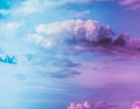 Magical dream, nature backdrop and spiritual holiday concept - Dreamy surreal sky as abstract art, fantasy pastel colours background for modern design