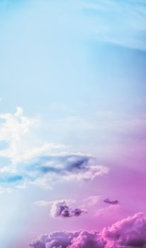 Magical dream, nature backdrop and spiritual holiday concept - Dreamy surreal sky as abstract art, fantasy pastel colours background for modern design